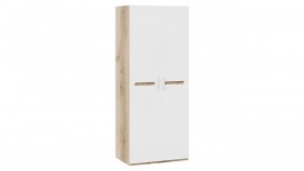 Шкаф для одежды с 2-мя дверями «Фьюжн» Дуб Делано/Белый глянец в Исилькуле - isilkul.katalogmebeli.com | фото