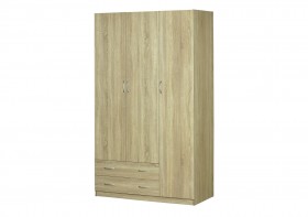 Шкаф для платья и белья 3-х дверный без зеркала Дуб Сонома в Исилькуле - isilkul.katalogmebeli.com | фото 1