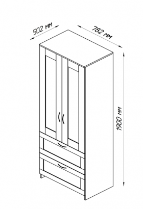 Шкаф двухдверный Сириус с 2 ящиками белый в Исилькуле - isilkul.katalogmebeli.com | фото 3