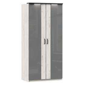 Техно ЛД 678.130.000.007 Шкаф 2-хстворчатый с комбинированными дверями (Дуб Крафт белый/Серый шифер) в Исилькуле - isilkul.katalogmebeli.com | фото 1