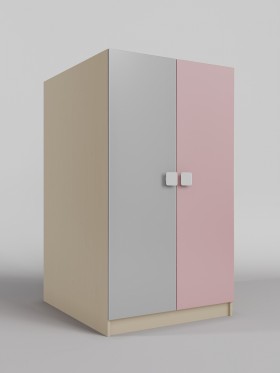 Шкаф под кровать второго яруса Грэйси (Розовый/Серый/корпус Клен) в Исилькуле - isilkul.katalogmebeli.com | фото