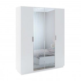 Шкаф с зер. 4 двери М22 Спальня Тиффани (белый текстурный) в Исилькуле - isilkul.katalogmebeli.com | фото 1