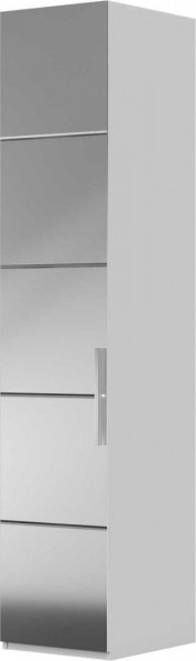 Шкаф ШР-1 зеркало, левый, Вива (Белый/Белый глянец/Платина) в Исилькуле - isilkul.katalogmebeli.com | фото 1