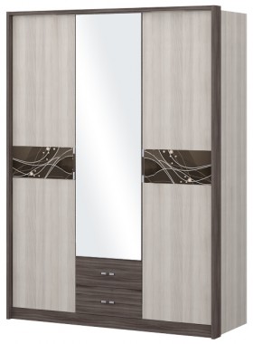 Шкаф трехстворчаты с зеркалом Шк68.1 Николь в Исилькуле - isilkul.katalogmebeli.com | фото