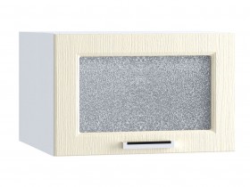 Шкаф верхний горизонтальный со стеклом 510, ШВГС 510 (Клен крем/корпус белый) в Исилькуле - isilkul.katalogmebeli.com | фото