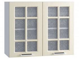 Шкаф верхний со стеклом 800, ШВС 800 (Клен кремовый/корпус белый) в Исилькуле - isilkul.katalogmebeli.com | фото
