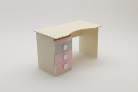 Стол (столешница с выемкой) Грэйси (Розовый/Серый/корпус Клен) в Исилькуле - isilkul.katalogmebeli.com | фото 2