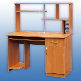 Компьютерный стол 1 с надстройкой (Венге/Дуб выбеленный) в Исилькуле - isilkul.katalogmebeli.com | фото 3
