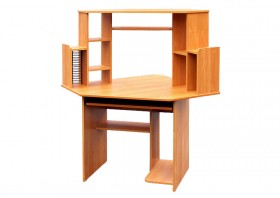 Угловой компьютерный стол (Вишня Оксфорд) в Исилькуле - isilkul.katalogmebeli.com | фото