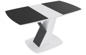 Стол обеденный «Гарда» Тип 1 (Белый/Стекло матовое черный графит) в Исилькуле - isilkul.katalogmebeli.com | фото 5
