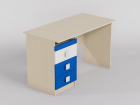 Стол (прямая столешница) Скай люкс (Синий/Белый/корпус Клен) в Исилькуле - isilkul.katalogmebeli.com | фото 1