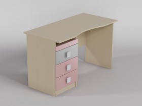 Стол (столешница с выемкой) Грэйси (Розовый/Серый/корпус Клен) в Исилькуле - isilkul.katalogmebeli.com | фото 1