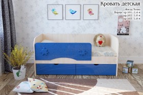 Техно Кровать детская 2 ящика 1.8 Синий глянец в Исилькуле - isilkul.katalogmebeli.com | фото 1