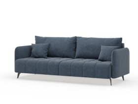 Валериан диван трёхместный прямой Синий, ткань RICO FLEX 101 в Исилькуле - isilkul.katalogmebeli.com | фото