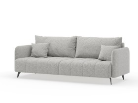 Валериан диван трёхместный прямой Светло-серый, ткань RICO FLEX 108 в Исилькуле - isilkul.katalogmebeli.com | фото