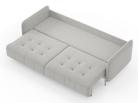 Валериан диван трёхместный прямой Светло-серый, ткань RICO FLEX 108 в Исилькуле - isilkul.katalogmebeli.com | фото 2